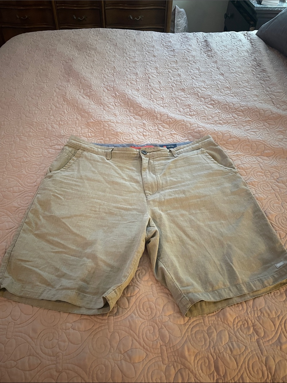 Men's Light Khaki Flat Front Shorts - Classic Summer Staple